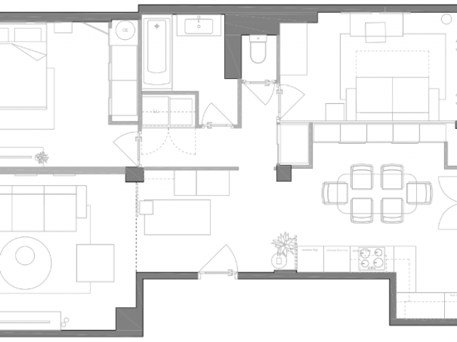 Aménagement intérieur d'une entrée dans un appartement sur Marseille 13007